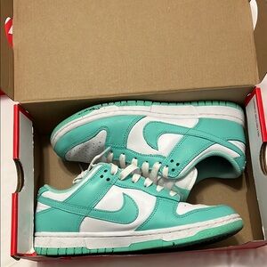 Nike Aqua and White Low-Top Sneakers